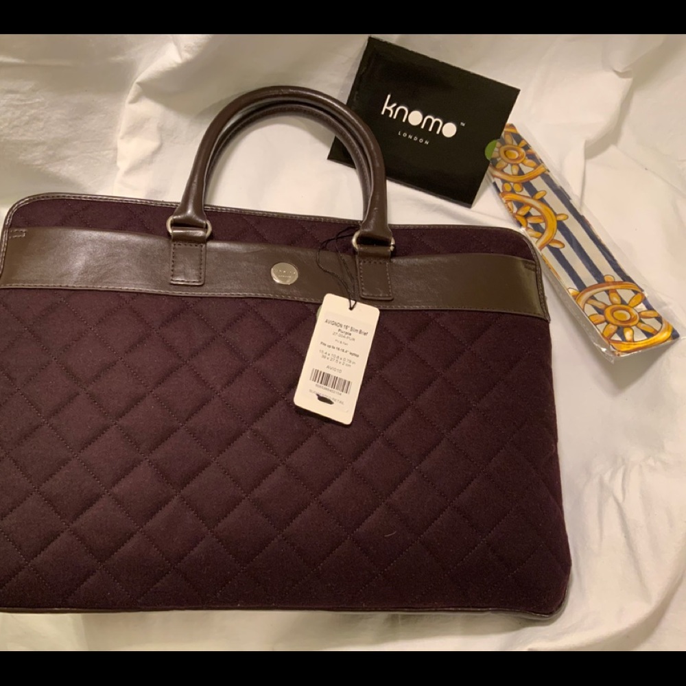KNOMO LONDON AVIGNON 15” PURPLE SLIM BRIEFCASE